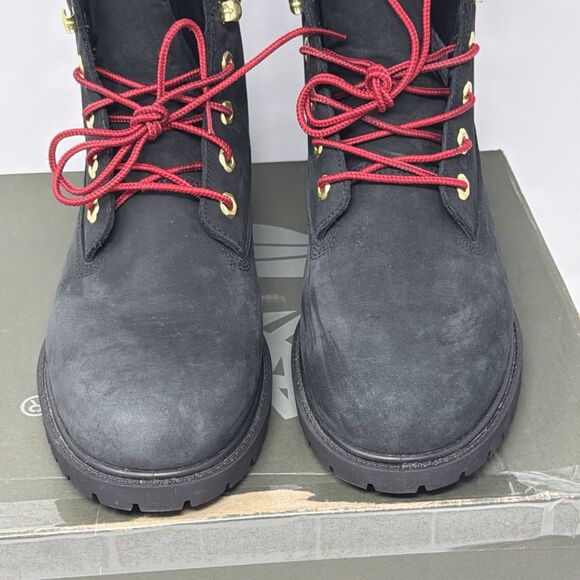 Timberland Heritage 6” Waterproof Boots Women’s 10 Black Nubuck Red STORE MODEL - Picture 11 of 16